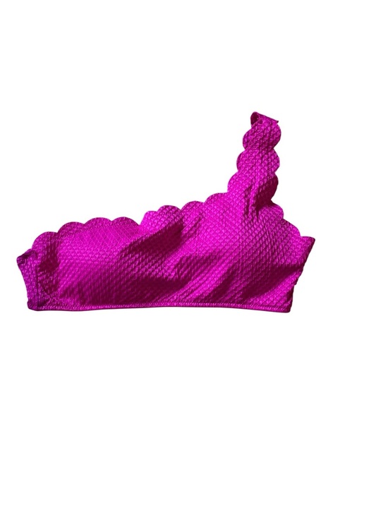 Beach Joy Other - One-Shoulder Scallop-Edge Bikini Top in Magenta